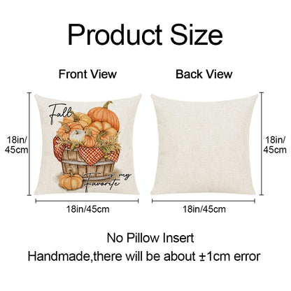 Cute Fall Throw Pillow Covers 18x18 (Set of 1 or 4) by HitMyNeed