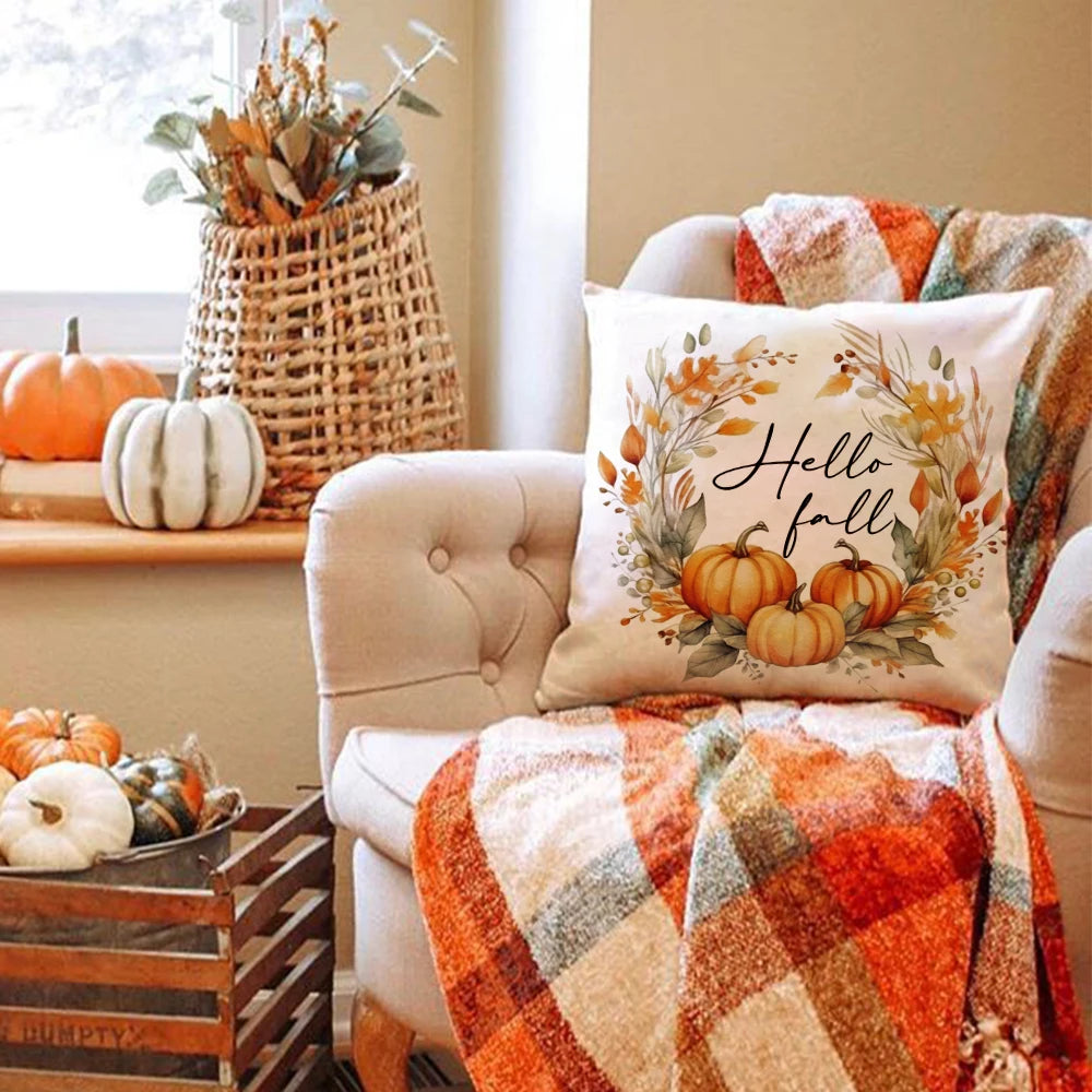 Cute Fall Throw Pillow Covers 18x18 (Set of 1 or 4) by HitMyNeed