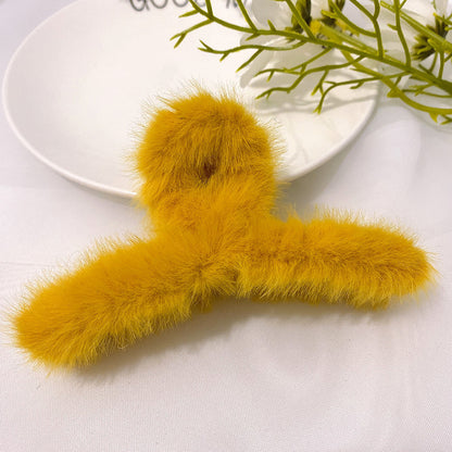 Cute Faux Fur Fluffy Hair Claw Clip 11cm 2 by HitMyNeed