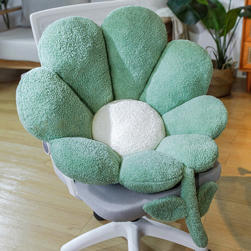 Cute Flower Chair Cushion for Seat and Back Support green l-72x75cm by HitMyNeed