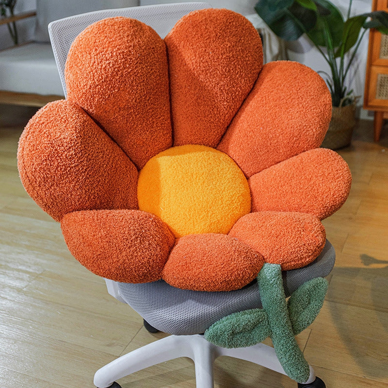 Cute Flower Chair Cushion for Seat and Back Support orange l-72x75cm by HitMyNeed