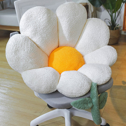 Cute Flower Chair Cushion for Seat and Back Support white l-72x75cm by HitMyNeed