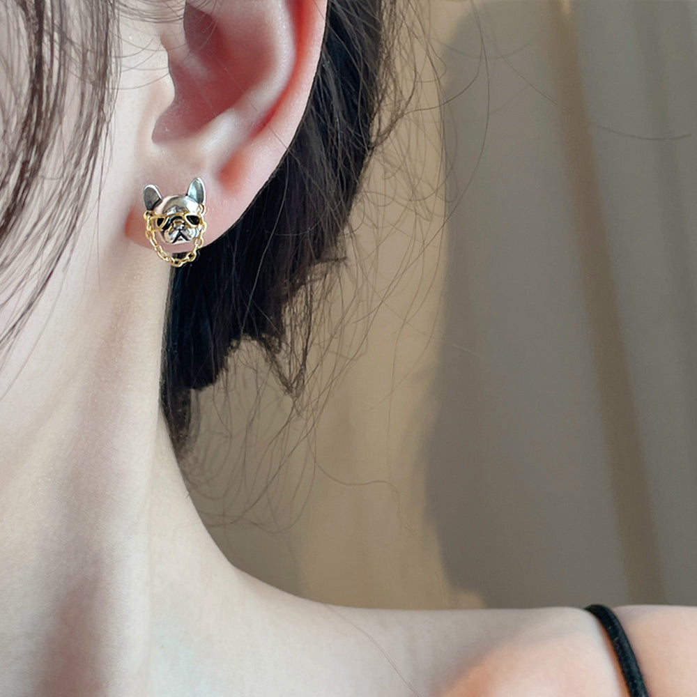 Cute French Bulldog Stud Earrings for Women by HitMyNeed