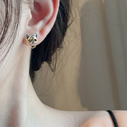 Cute French Bulldog Stud Earrings for Women by HitMyNeed