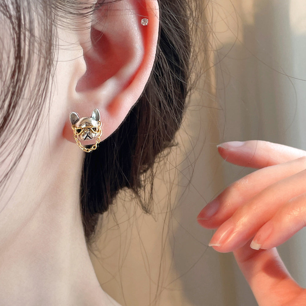 Cute French Bulldog Stud Earrings for Women by HitMyNeed