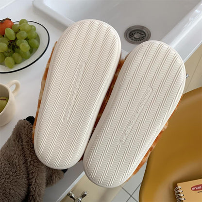 Cute Giraffe Print Plush House Slippers 07-מאי by HitMyNeed