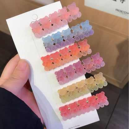 Cute Gradient Bear Hair Clip Barrette 6cm by HitMyNeed