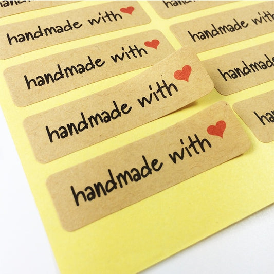 Cute Handmade With Love Stickers (100 Pack) by HitMyNeed