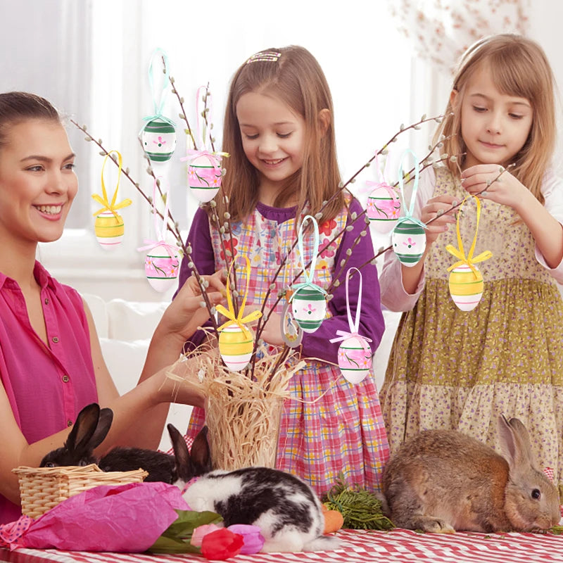 Cute Hanging Easter Egg Decorations, 12 Pack by HitMyNeed
