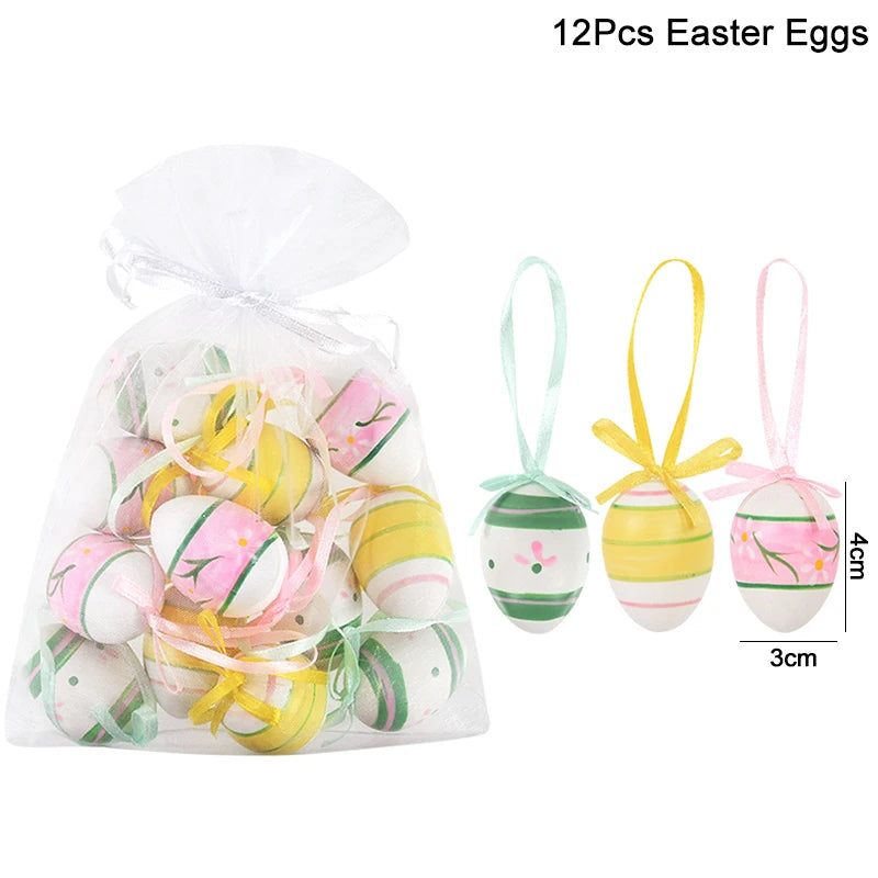 Cute Hanging Easter Egg Decorations, 12 Pack by HitMyNeed