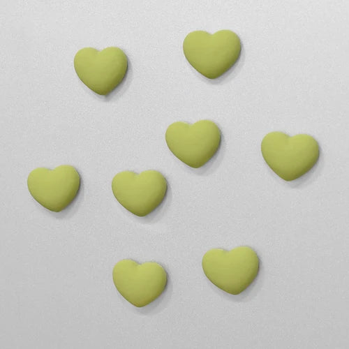 Cute Heart Shaped Fridge Magnets Set of 8 8pcs-greena by HitMyNeed