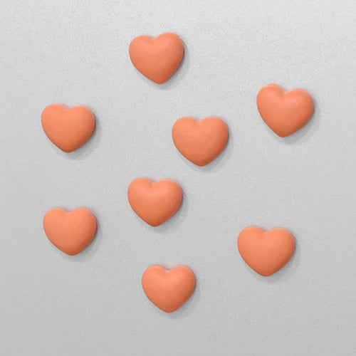 Cute Heart Shaped Fridge Magnets Set of 8 8pcs-orange by HitMyNeed