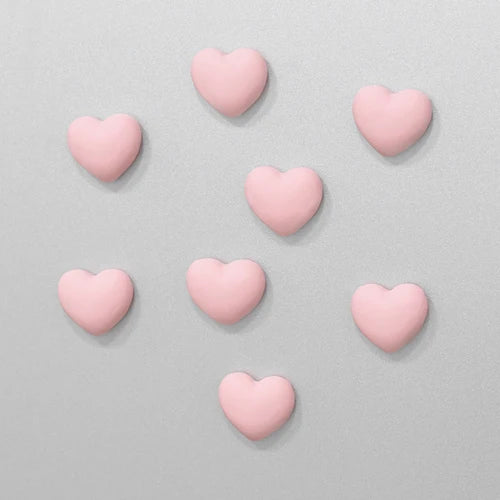 Cute Heart Shaped Fridge Magnets Set of 8 8pcs-pink by HitMyNeed