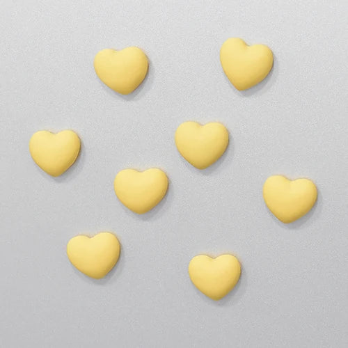 Cute Heart Shaped Fridge Magnets Set of 8 8pcs-yellow by HitMyNeed