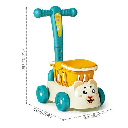 Cute Kids Toy Shopping Trolley with Play Food Set by HitMyNeed