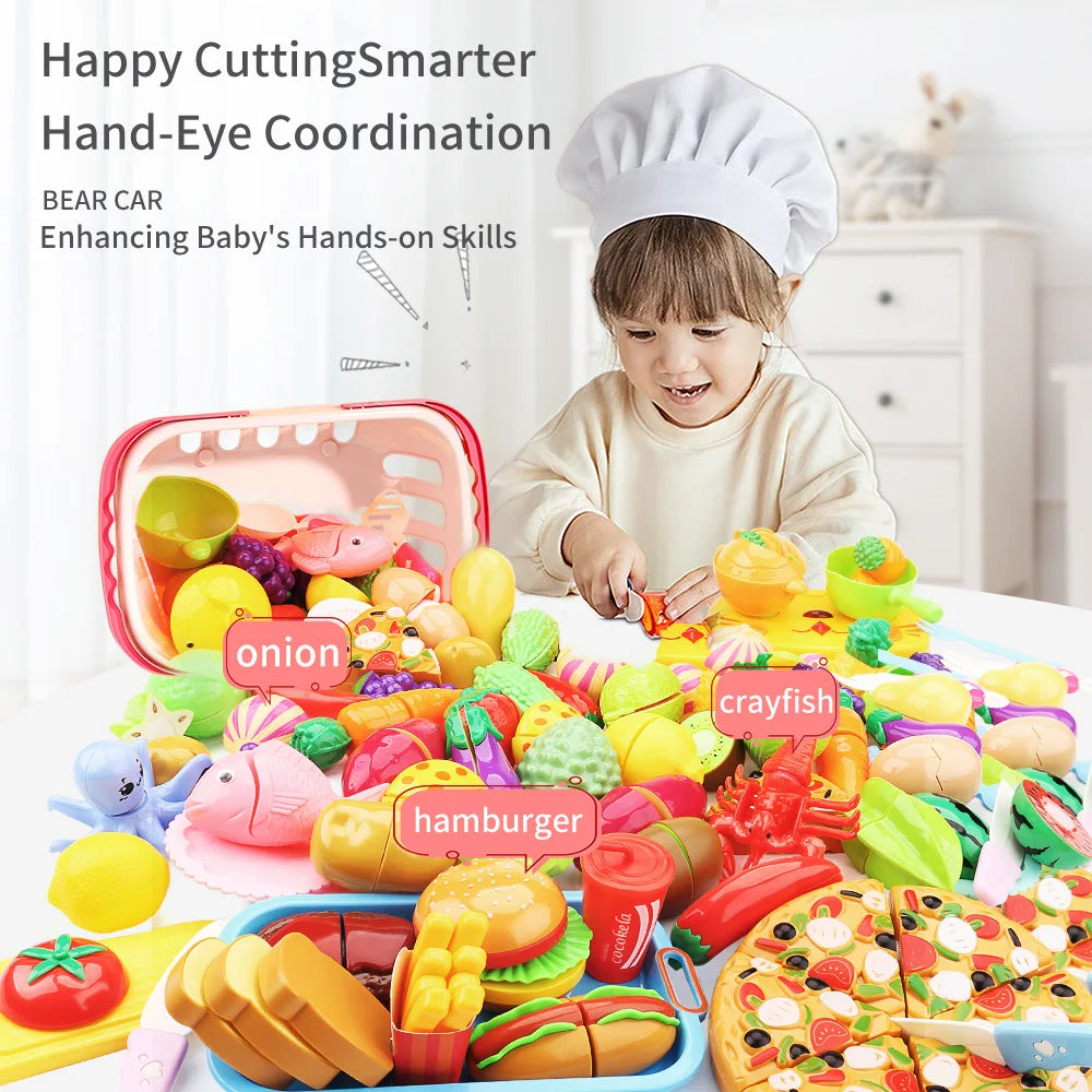 Cute Kids Toy Shopping Trolley with Play Food Set by HitMyNeed