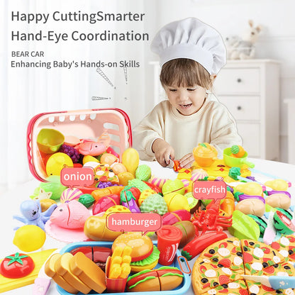 Cute Kids Toy Shopping Trolley with Play Food Set by HitMyNeed