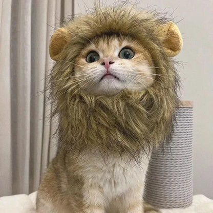 Cute Lion Mane Cat & Small Dog Costume Hat with Ears m by HitMyNeed