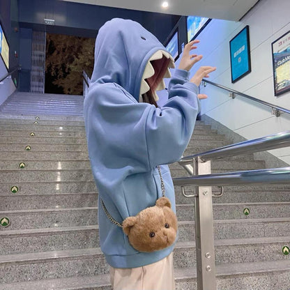 Cute Long Sleeve Shark Hoodie for Women by HitMyNeed