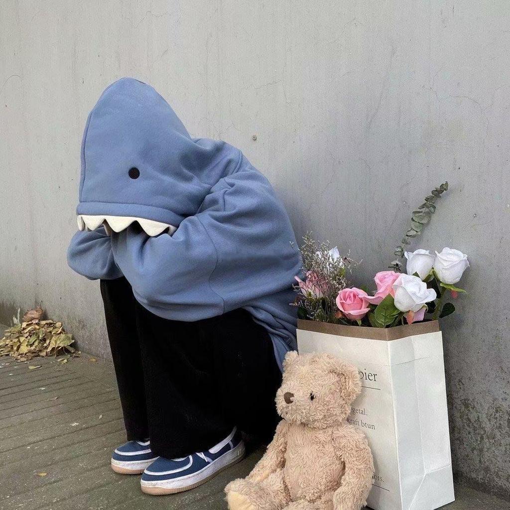 Cute Long Sleeve Shark Hoodie for Women by HitMyNeed