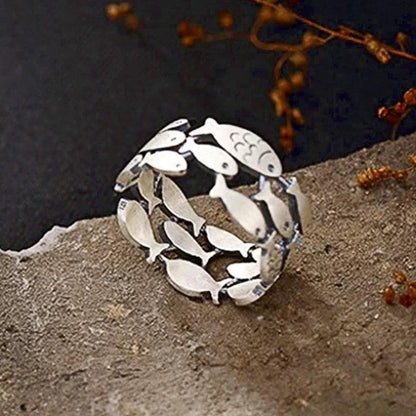 Cute Mouse Adjustable Open Ring in Antique Silver f1011 by HitMyNeed