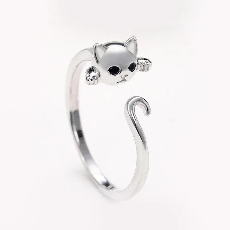 Cute Mouse Adjustable Open Ring in Antique Silver f1358 by HitMyNeed