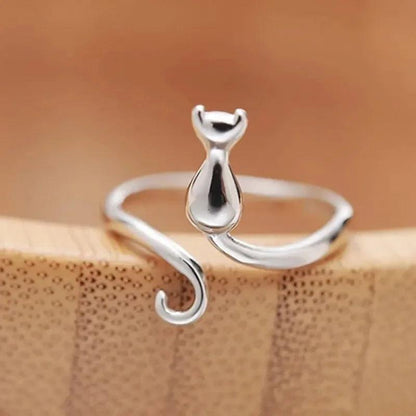 Cute Mouse Adjustable Open Ring in Antique Silver q701 by HitMyNeed