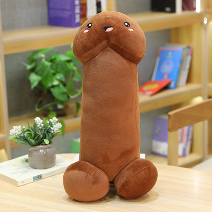 Cute Novelty Plush Pillow - Funny Kawaii Gag Gift 90cm brown-smile by HitMyNeed