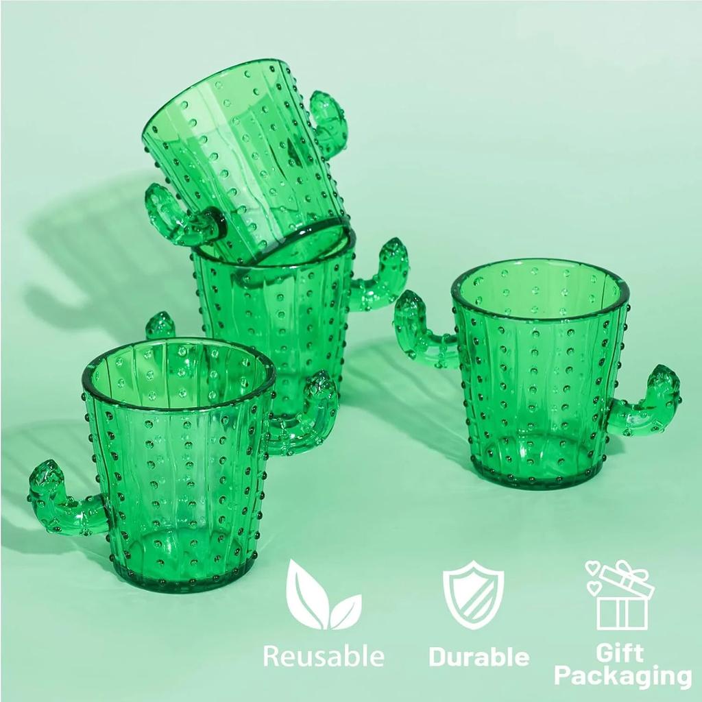 Cute Plastic Cactus Shot Glass Set (6 Pack, 2 oz) by HitMyNeed