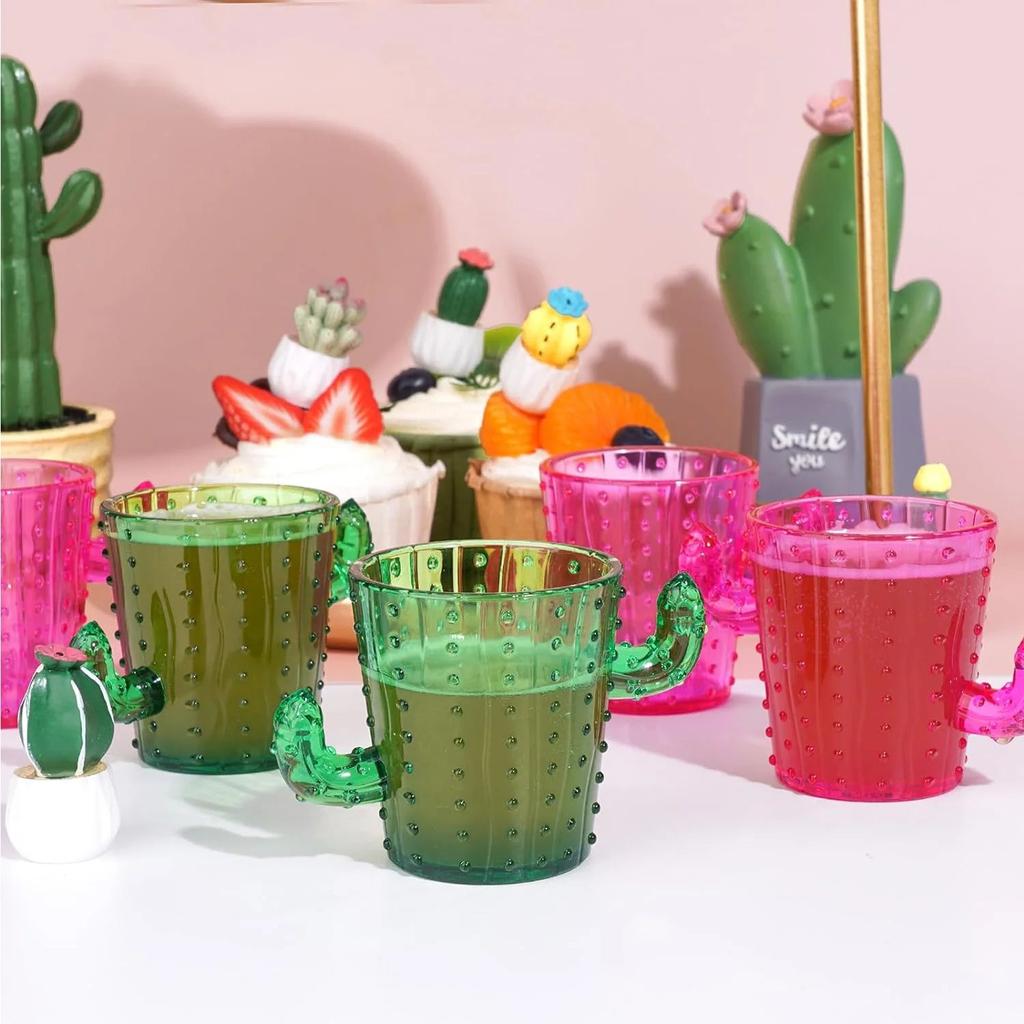 Cute Plastic Cactus Shot Glass Set (6 Pack, 2 oz) by HitMyNeed