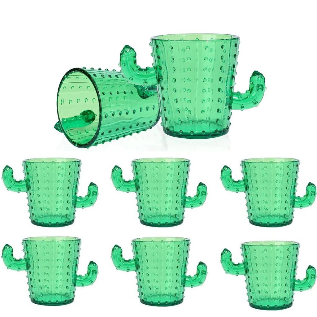 Cute Plastic Cactus Shot Glass Set (6 Pack, 2 oz) 6pcs-green by HitMyNeed