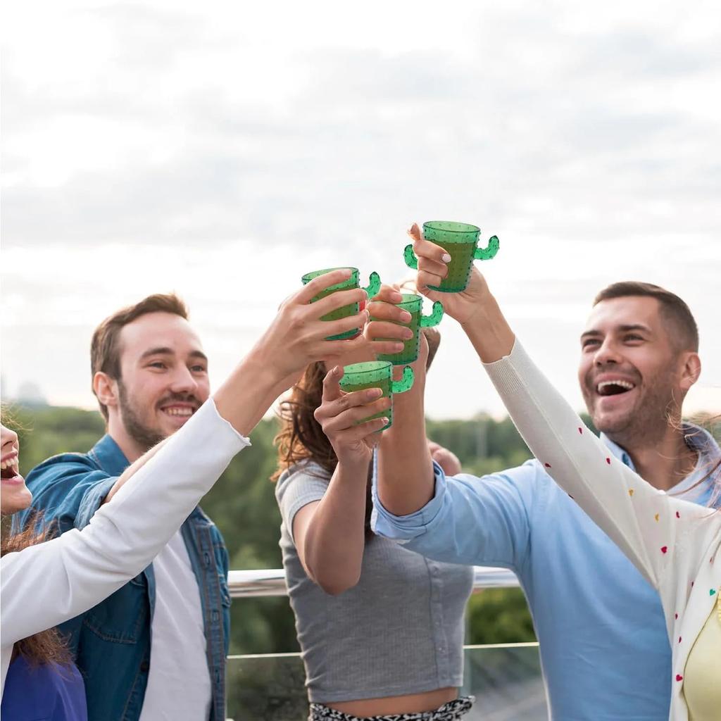Cute Plastic Cactus Shot Glass Set (6 Pack, 2 oz) by HitMyNeed