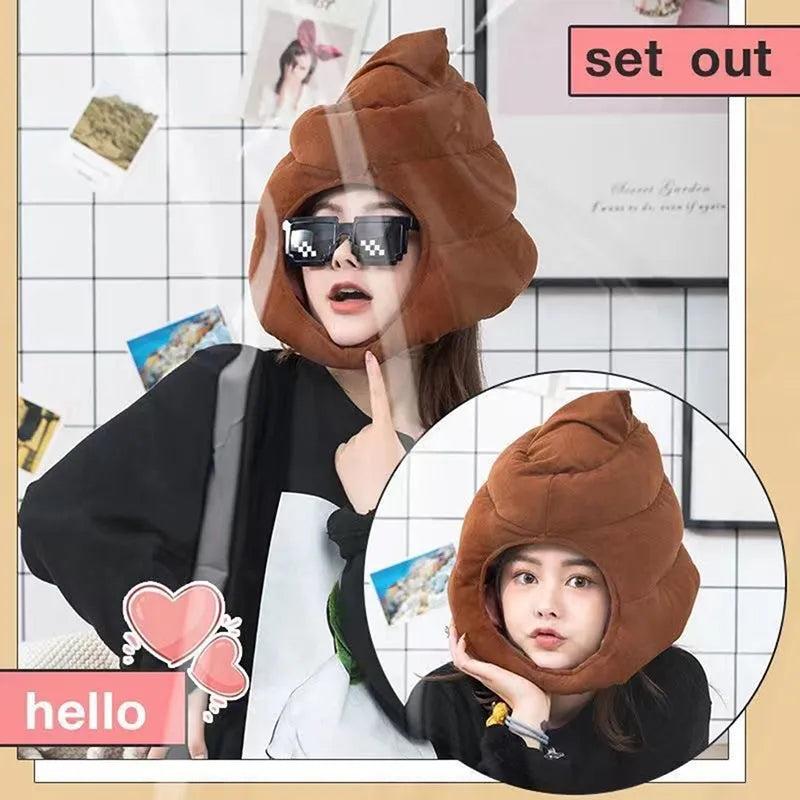 Cute Poop Plush Hat with Optional Sunglasses by HitMyNeed