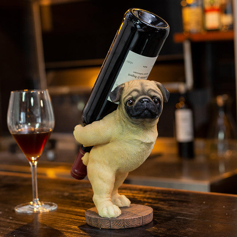 Cute Pug Dog Wine Bottle Holder by HitMyNeed