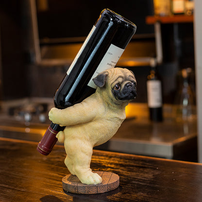 Cute Pug Dog Wine Bottle Holder by HitMyNeed