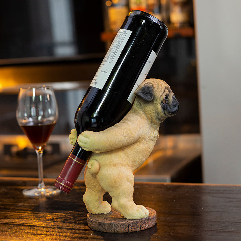 Cute Pug Dog Wine Bottle Holder by HitMyNeed