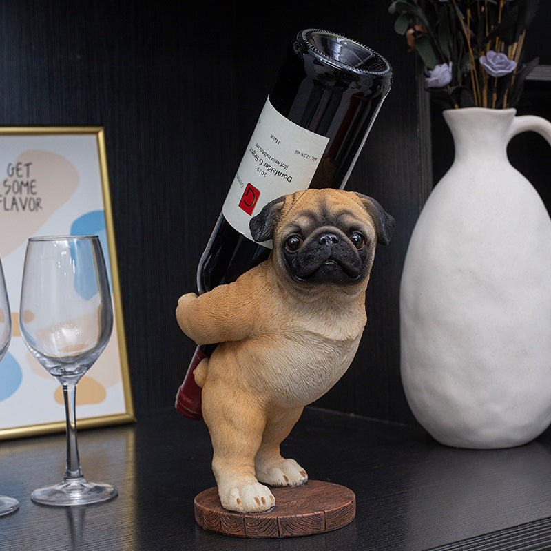 Cute Pug Dog Wine Bottle Holder by HitMyNeed