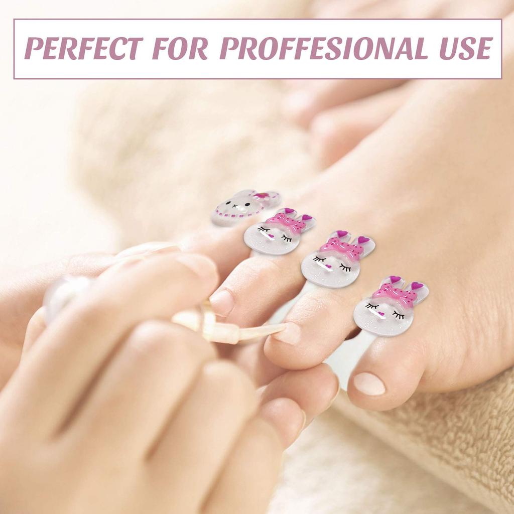 Cute Rabbit Toe Separators 8-Pack Silicone Set by HitMyNeed