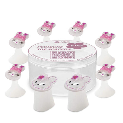 Cute Rabbit Toe Separators 8-Pack Silicone Set by HitMyNeed