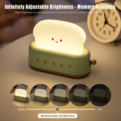 Cute Rechargeable Toast Night Light with Dimmer by HitMyNeed