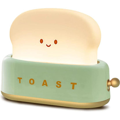 Cute Rechargeable Toast Night Light with Dimmer green by HitMyNeed