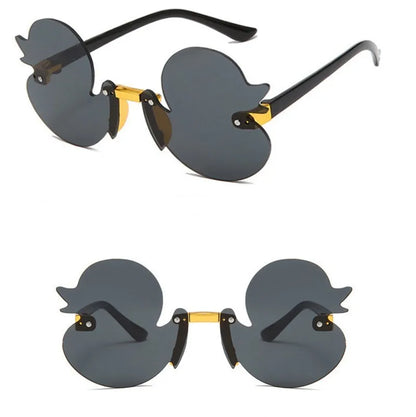 Cute Rimless Duck Sunglasses for Parties & Photos by HitMyNeed