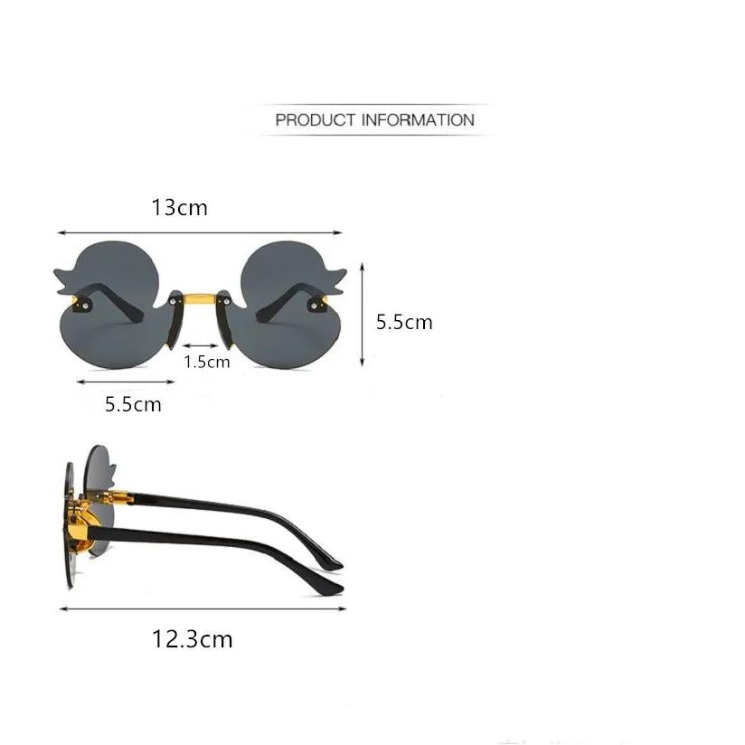 Cute Rimless Duck Sunglasses for Parties & Photos by HitMyNeed