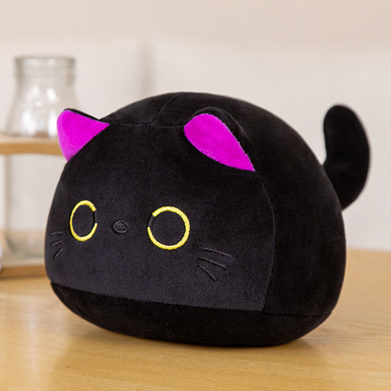 Cute Round Black Cat Plush Toy by HitMyNeed