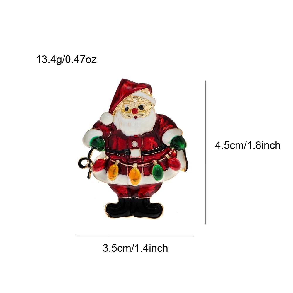 Cute Santa Claus Christmas Lights Brooch Pin by HitMyNeed