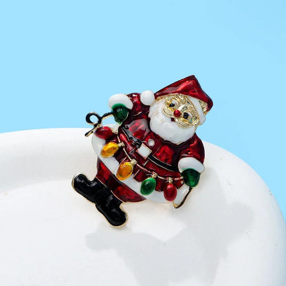 Cute Santa Claus Christmas Lights Brooch Pin by HitMyNeed