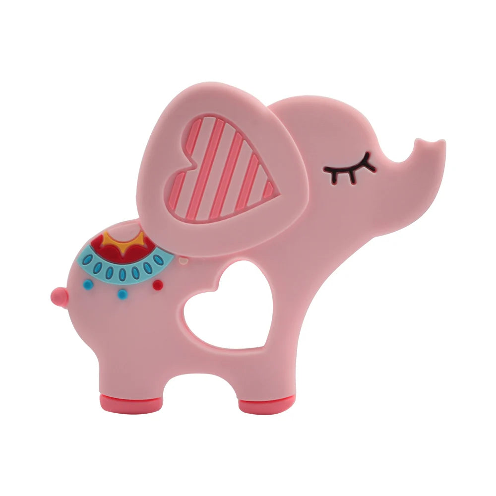 Cute Silicone Elephant Teether for Babies rose-quartz by HitMyNeed