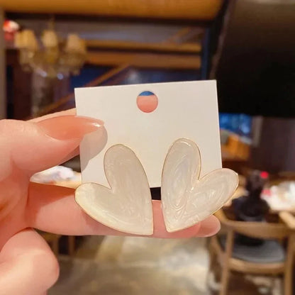 Cute White Heart Earrings for Everyday & Events by HitMyNeed