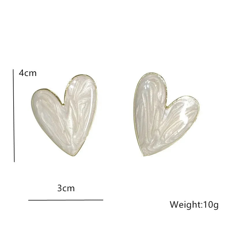 Cute White Heart Earrings for Everyday & Events by HitMyNeed