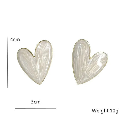 Cute White Heart Earrings for Everyday & Events by HitMyNeed